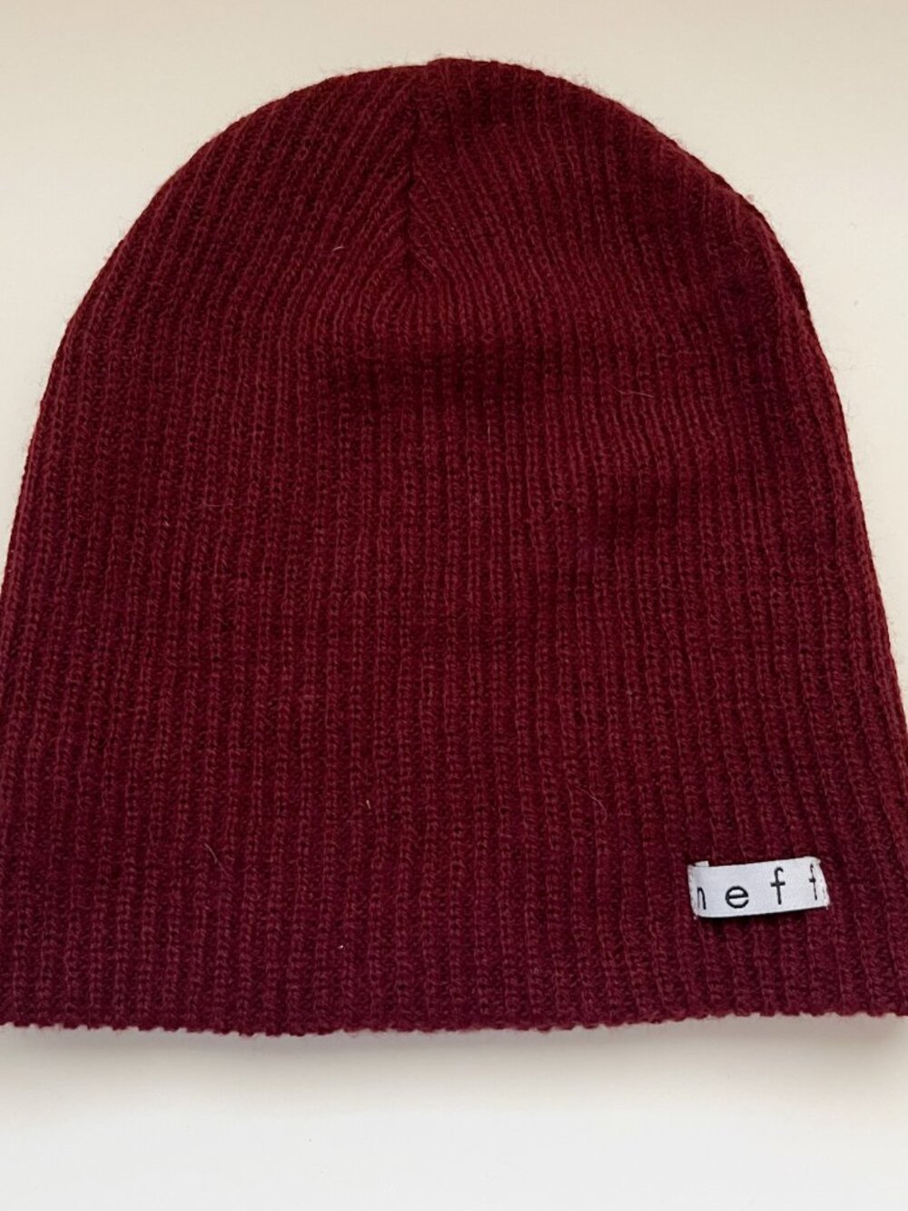 Neff Burgundy Maroon Red beanie emo skater grunge winter streetwear cozy knit